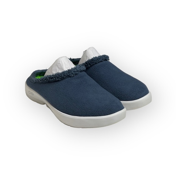 OOFos 𖦹 OOcoozie Vegan Sherpa Fur Lined Slipper Mule 𖦹 Moroccan Blue 𖦹 12.5 - Picture 11 of 16